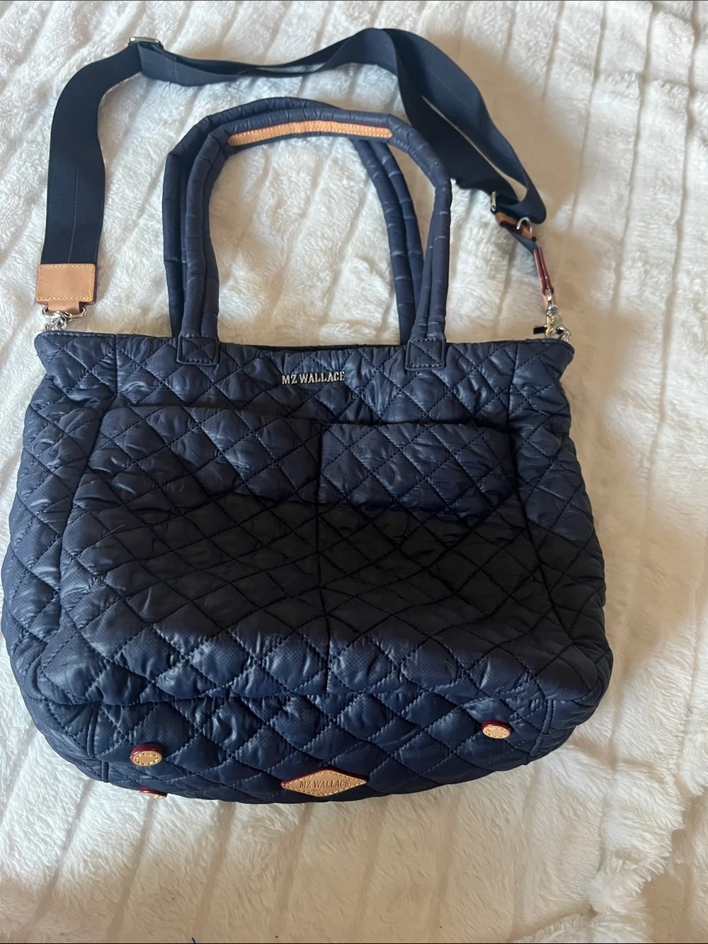 MZ Wallace Quilted Navy Tote